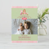 Cute Mint Pink Gingerbrood Candy Canards Fotokaart Kaart (Staand voorkant)