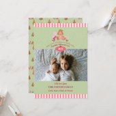 Cute Mint Pink Gingerbrood Candy Canards Fotokaart Kaart (Voorkant / Achterkant in situ)