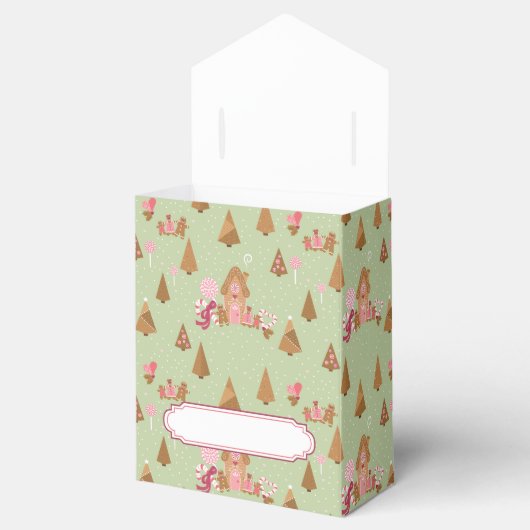 Cute Mint Pink Gingerbrood Candy Cane Tent Bedankdoosjes (Geopend)