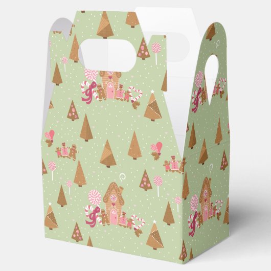 Cute Mint Pink Gingerbrood Candy Canes Favor Box Bedankdoosjes (Geopend)