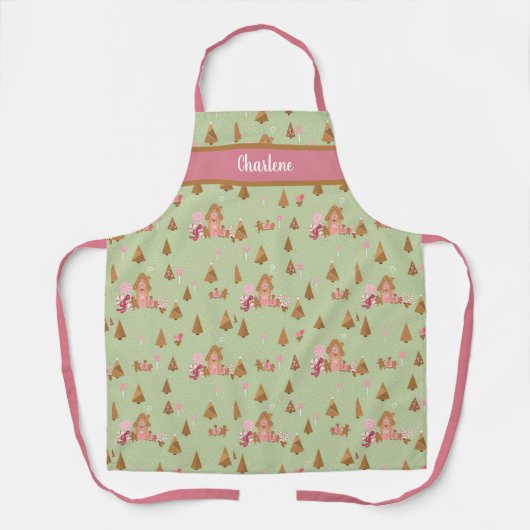 Cute Mint Pink Gingerbrood Candy Canes Schort (Voorkant)