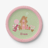 Cute Mint Pink Gingerbrood Snoep Bord (Voorkant)