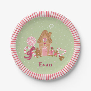 Cute Mint Pink Gingerbrood Snoep Bord