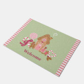 Cute Mint Pink Gingerbrood Snoep Deur Mat (Schuin)