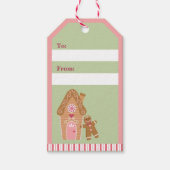 Cute Mint Pink Gingerbrood Snoep Gift Label Cadeaulabel (Voorkant)