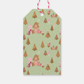 Cute Mint Pink Gingerbrood Snoep Gift Label Cadeaulabel (Achterkant)