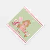 Cute Mint Pink Gingerbrood Snoep Papier Napkin Servet (Hoek)