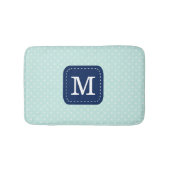 Cute Mint Polka Dot Pattern Custom Monogram Badmat (Voorkant)