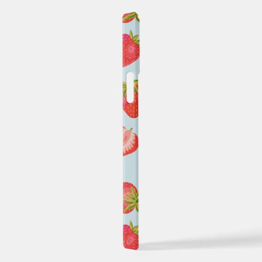 Cute Mint Strawberry-patroon iPhone Hoesje (Rechterkant)