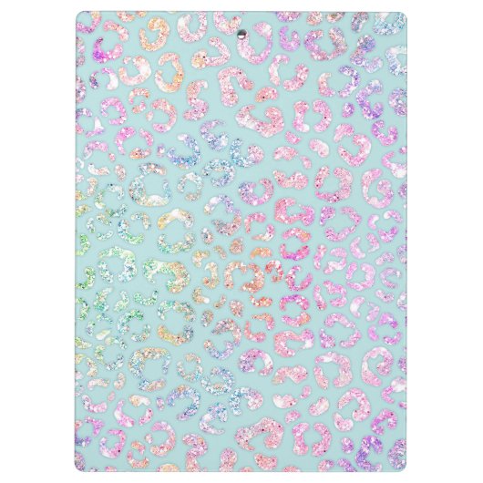 Cute Mint Unicorn Animal print glitter monogram Klembord (Achterkant)