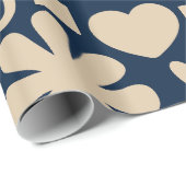 Cute Miscellany Dark Blue Scandi Pattern Cadeaupapier (Rol Hoek)