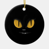 Cute Mischievous Black Cat with Fangs Keramisch Ornament (Voorkant)