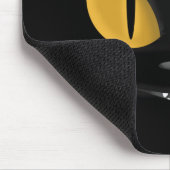 Cute Mischievous Black Cat with Fangs Muismat (Hoek)