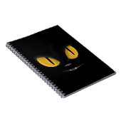 Cute Mischievous Black Cat with Fangs Notitieboek (Rechterzijde)
