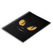 Cute Mischievous Black Cat with Fangs Notitieboek (Linkerzijde)