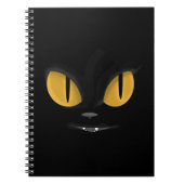 Cute Mischievous Black Cat with Fangs Notitieboek (Voorkant)