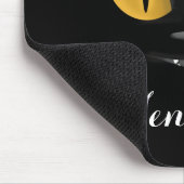 Cute Mischievous Black Cat with Fangs Personated Muismat (Hoek)