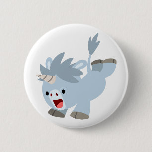 Cute Mischievous Cartoon Baby Unicorn Button Badge