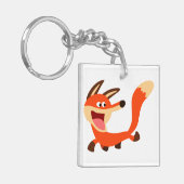 Cute Mischievous Cartoon Fox AcrylSleutelhanger Sleutelhanger (Voorkant Links)