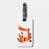 Cute Mischievous Cartoon Fox Bagagelabel (Achterkant verticaal)