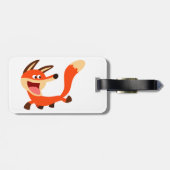 Cute Mischievous Cartoon Fox Bagagelabel (Achterkant horizontaal)