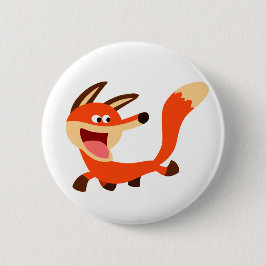 Cute Mischievous Cartoon Fox Button Badge