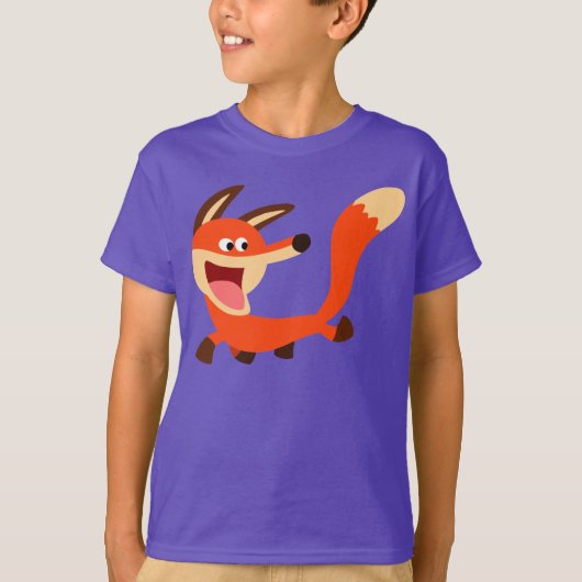 Cute Mischievous Cartoon Fox Children T-Shirt (Voorkant)