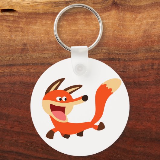 Cute Mischievous Cartoon Fox Sleutelhanger (Voorkant)