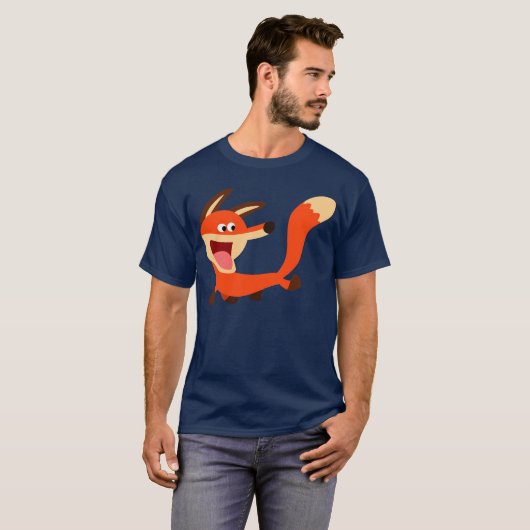 Cute Mischievous Cartoon Fox T-Shirt (Voorkant volledig)