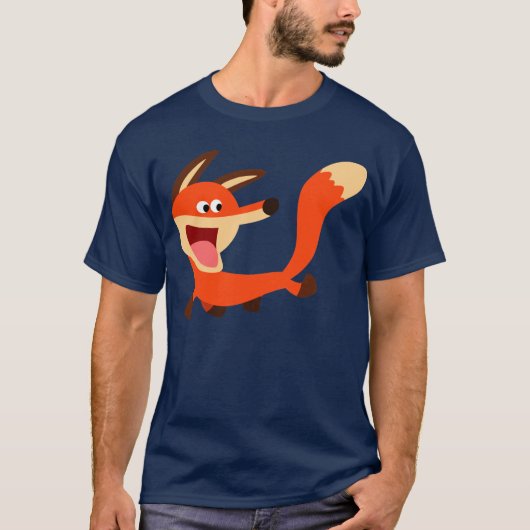 Cute Mischievous Cartoon Fox T-Shirt (Voorkant)