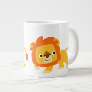 Cute Mischievous Cartoon Lion Grote Koffiekop