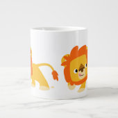 Cute Mischievous Cartoon Lion Grote Koffiekop (Voorkant)