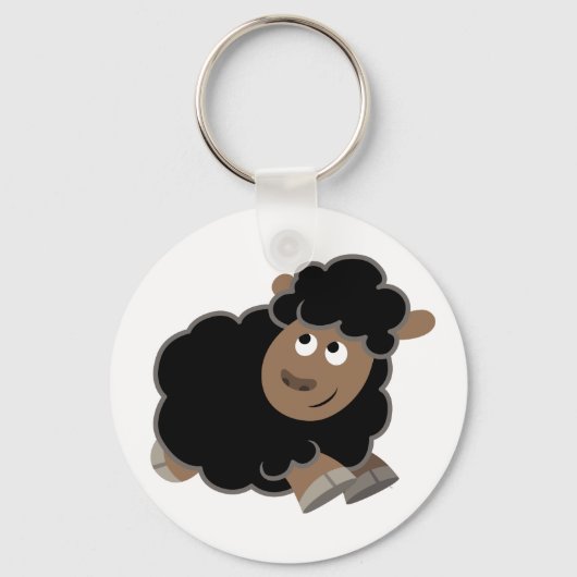 Cute Mischievous Cartoon Sheep Sleutelhanger (Voorkant)
