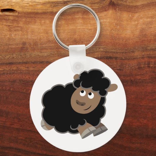 Cute Mischievous Cartoon Sheep Sleutelhanger (Voorkant)