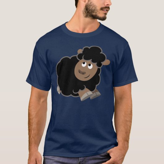 Cute Mischievous Cartoon Sheep T-Shirt (Voorkant)