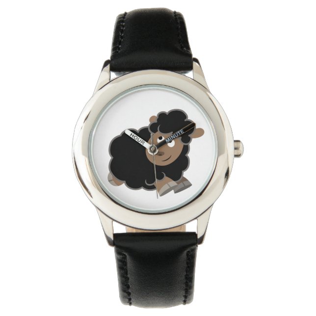 Cute Mischievous Cartoon Sheep Watch Horloge (Voorkant)