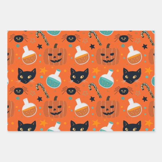 Cute Mixed Pattern Halloween Coördinerend Inpakpapier Vel (Voorkant 2)