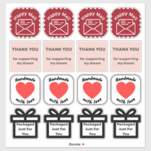 Cute Mixed Small Business Verpakkingsstickerblad Sticker