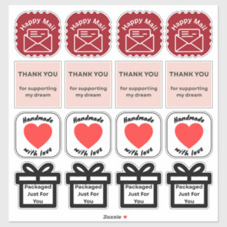 Cute Mixed Small Business Verpakkingsstickerblad Sticker