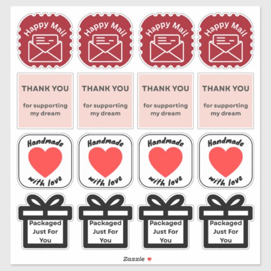 Cute Mixed Small Business Verpakkingsstickerblad Sticker (Vel)