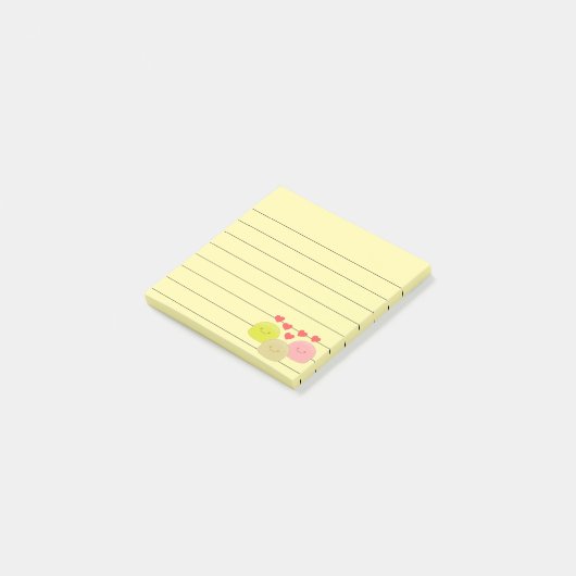 Cute Mochi Cartoon Tekeningen, 3x3 Post-it® Notes (Schuin)