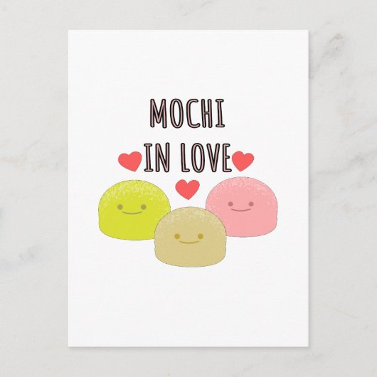 Cute Mochi Cartoon Tekeningen Briefkaart (Voorkant)