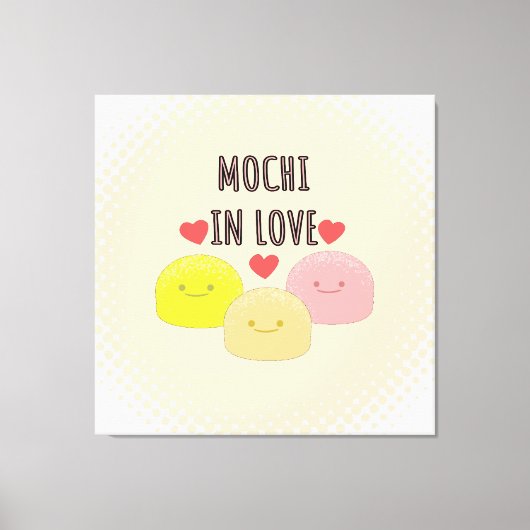 Cute Mochi Cartoon Tekeningen Canvas Afdruk (Voorkant)