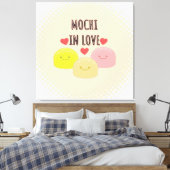 Cute Mochi Cartoon Tekeningen Canvas Afdruk (Insitu (Slaapkamer))