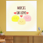 Cute Mochi Cartoon Tekeningen Canvas Afdruk (Insitu (Woonkamer))