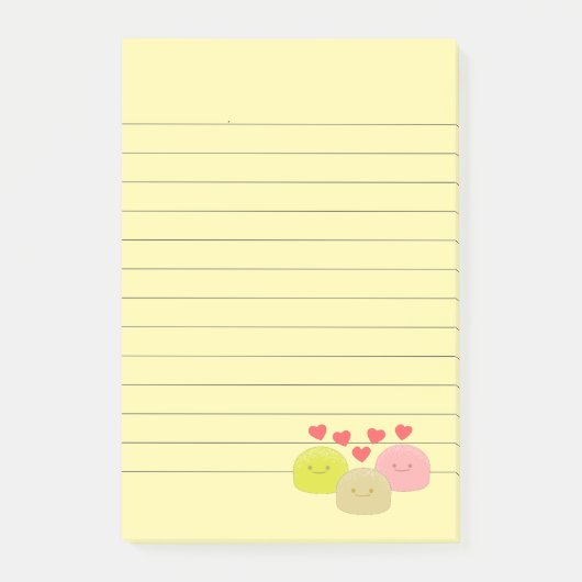Cute Mochi Cartoon Tekeningen gelinkt Post-it® Notes (Voorkant)