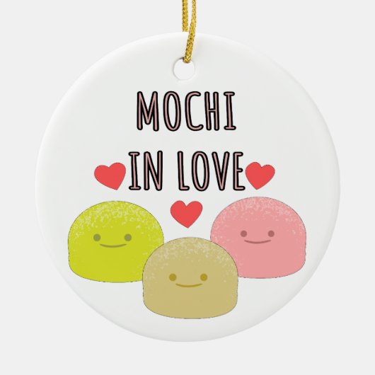 Cute Mochi Cartoon Tekeningen Keramisch Ornament (Voorkant)