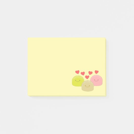 Cute Mochi Cartoon Tekeningen Post-it® Notes (Voorkant)