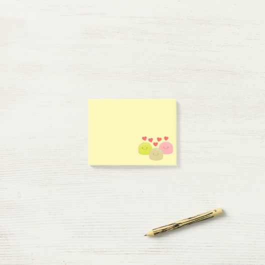Cute Mochi Cartoon Tekeningen Post-it® Notes (Op bureau)