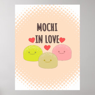 Cute Mochi Cartoon Tekeningen Poster